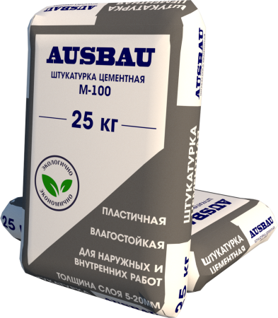 Аусбау Штукатурка цементная М-100 25кг. AUSBAU
