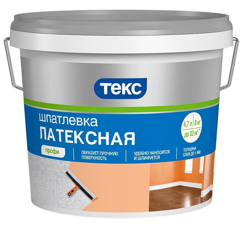 Текс Шпатлёвка латексная ПРОФИ 16кг.