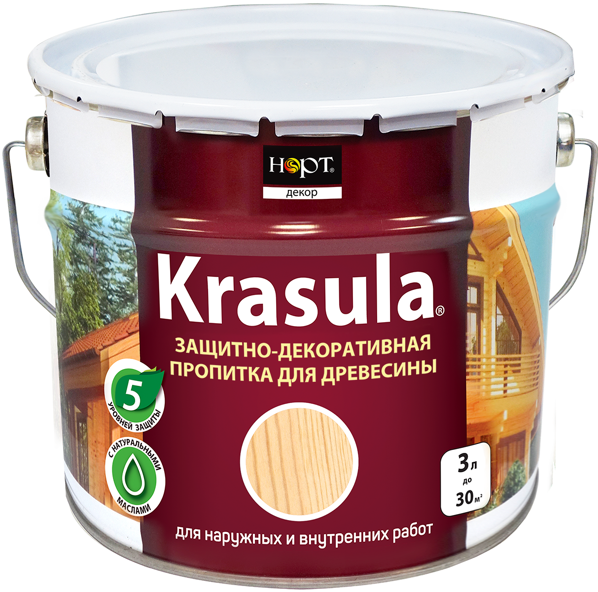KRASULA Графит Серый  0,9 л. защитно-декоративный состав для дерева (Красула)